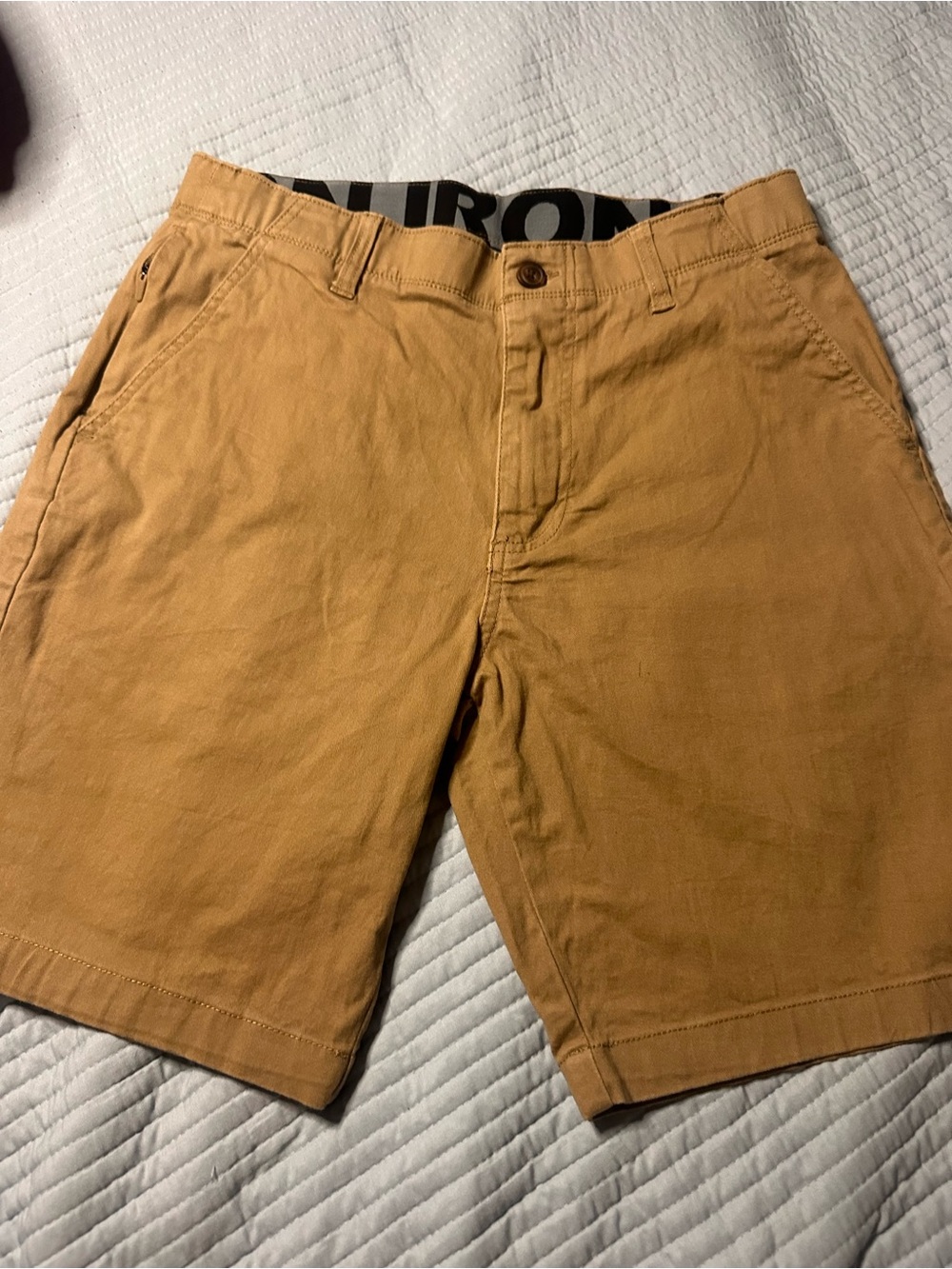 Men's Flat Front Chino Shorts in Tan